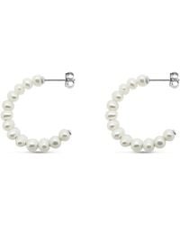 Clemence Wren - Freshwater Pearl Large Hoop Earrings - Lyst