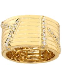 Artisan - 14K Wide Textured Diamond Band Ring - Lyst