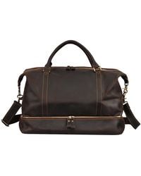 Touri - Leather Weekend Bag With Suit Compartment - Lyst