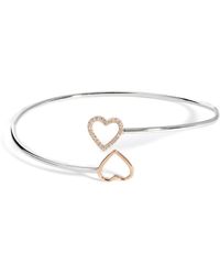 Kaizarin - Diamond Open Heart Bangle - Lyst