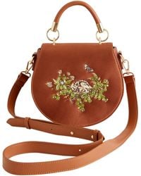 Fable England - Neutrals Sleepy Fawn Embroidered Satin Saddle Bag - Lyst