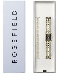 ROSEFIELD - Octagon Xs Dial Duotone Watch And Oval Links Bracelet Boxed Set - Lyst