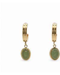 Miss Cecilia - Emerald Small Hoop Earrings - Lyst