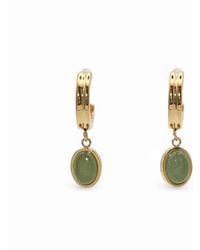 Miss Cecilia - Emerald Small Hoop Earrings - Lyst
