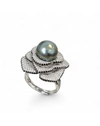 Ninemoo - Nacre Noire Petal Pearl Ring - Lyst
