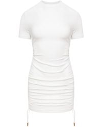 Mandragora - Neutrals Ecru Fitted Dress With Adjustable Length - Lyst