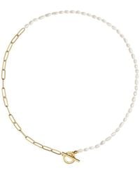 Amadeus - Alba Mixed Pearls & Chain Necklace - Lyst