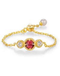 Azura Jewelry New York - Birthstone Chain Ring Vermeil - Lyst