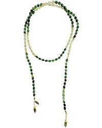Farra - Gemstones Beaded Open-Ended Versatile Long Necklace - Lyst