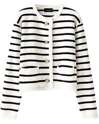 Chanel Joan Elkayam - Neutrals Wool Blend Knitted Striped Cardigan - Lyst