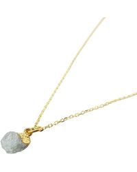 Harfi - Raw Aquamarine Plated March Birthstone Necklace - Lyst
