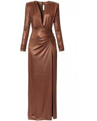 AGGI by HALEWSKI - Clarissa Cinnamon Pearl Maxi Dress - Lyst
