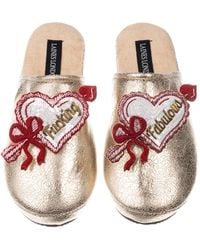 Laines London - Softie Slippers With Fucking Fabulous Hearts Brooches - Lyst