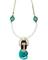 Gissa Bicalho - Handmade Acrylic Necklace Mermaid And Pearls - Lyst