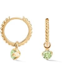 Dower & Hall - Peridot Charm On Large Dotty Orissa Hoops - Lyst
