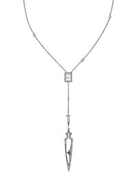 SALLY SKOUFIS - Shield Necklace With Natural Diamond & Made Cz Diamond Stimulant - Lyst