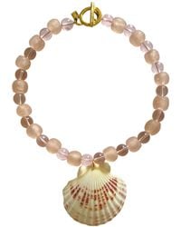 Sccollection - Blush Chunky Beaded Shell Necklace - Lyst