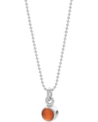 Nellou Jewellery - Gem Dot Birthstone Necklace July Carnelian Sterling - Lyst