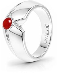 Unaloe - Coral Geometric Statement Ring – Sterling - Lyst