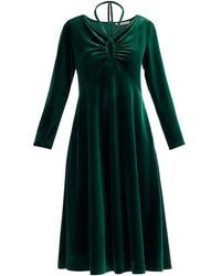 Paisie - Velvet Tie-Neck Dress - Lyst