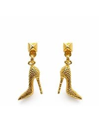 Jagged Halo Jewelry - Stiletto Heel Shoe Drop Earrings Filled - Lyst