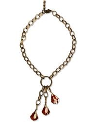 Bellus Domina - Bold Chain & Three Crystal Pendants Necklace - Lyst