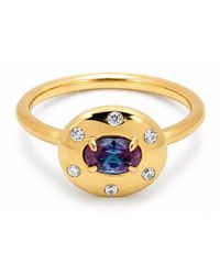 Belinda Jewelz - Alexandrite Oval Birthstone & Accent Stone Ring - Lyst