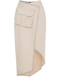 Mirimalist - Wrap Pencil Midi Skirt Ecru - Lyst