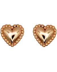 VicStoneNYC Fine Jewelry - Lovely Heart Stud Rose Solid Earrings - Lyst