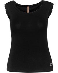 Conquista - Raw Edge Detail Fashion Top - Lyst