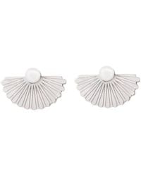 Silver Moon - Pearl Sterling Earrings – Solar Fan - Lyst