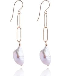 N'damus London - Nacre & Ivory Baroque Pearl Drop Earrings - Lyst