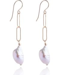 N'damus London - Nacre & Ivory Baroque Pearl Drop Earrings - Lyst