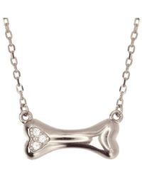 VicStoneNYC Fine Jewelry - 14K Natural Diamond Dog Bone Pendant Necklace – Handmade - Lyst