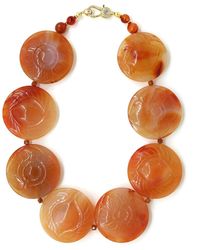 Shar Oke - Carnelian & Hessonite Garnet Statement Necklace - Lyst