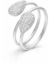 Gold & Honey - Cz Pear Wrap Around Ring - Lyst