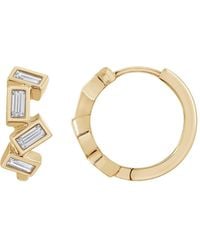 Diamonbliss - Marilyn Monroe Scattered Baguette Huggie Hoop Earrings - Lyst