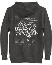 Anchor and Crew - Heather Gustatory Edinburgh Coffee Scene Cotton Blend Embroidered Hoodie - Lyst
