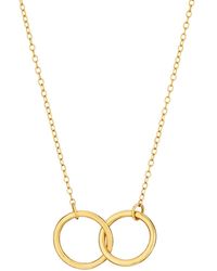 Posh Totty Designs - Yellow Gold Plated Medium Double Hoop Necklace - Lyst