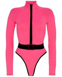 Noire Swimwear - Surf-up Neon Pink Swimsuit - Lyst