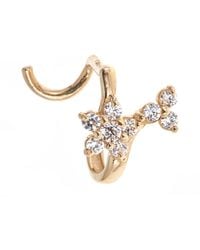 Zahav Jewelry - 10K Solid 20G Flower Round Cz Cluster U Post Nose Stud - Lyst