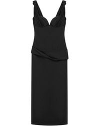 Nocturne - Boned Sweetheart Peplum Midi Dress - Lyst