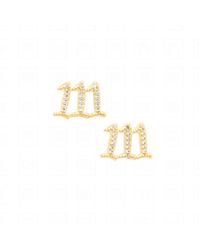 Seven Saints - One One One, Angel Number Manifestation Stud Earrings - Lyst