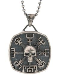Ebru Jewelry - Sterling Skull Viking Symbol Necklace - Lyst