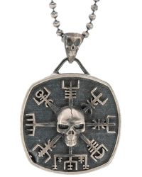 Ebru Jewelry - Sterling Skull Viking Symbol Necklace - Lyst