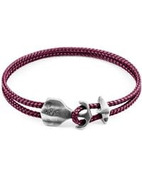 Anchor and Crew - Aubergine Delta Anchor & Rope Bracelet - Lyst