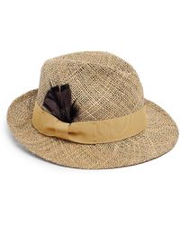 Justine Hats - Neutrals Classic Straw Fedora Hat - Lyst