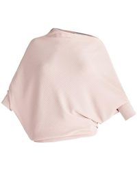 Paisie - Ribbed Draped Knitted Top In Pink - Lyst