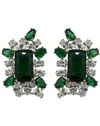 Michael Nash Jewelry - Emerald Sterling Octagon Clip On Earrings - Lyst