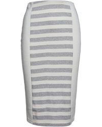 Conquista - Ecru & Striped Pencil Skirt - Lyst